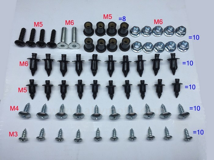 77 Sportbike Fairing Bolt Kit Body Fasteners Clips Screws@4